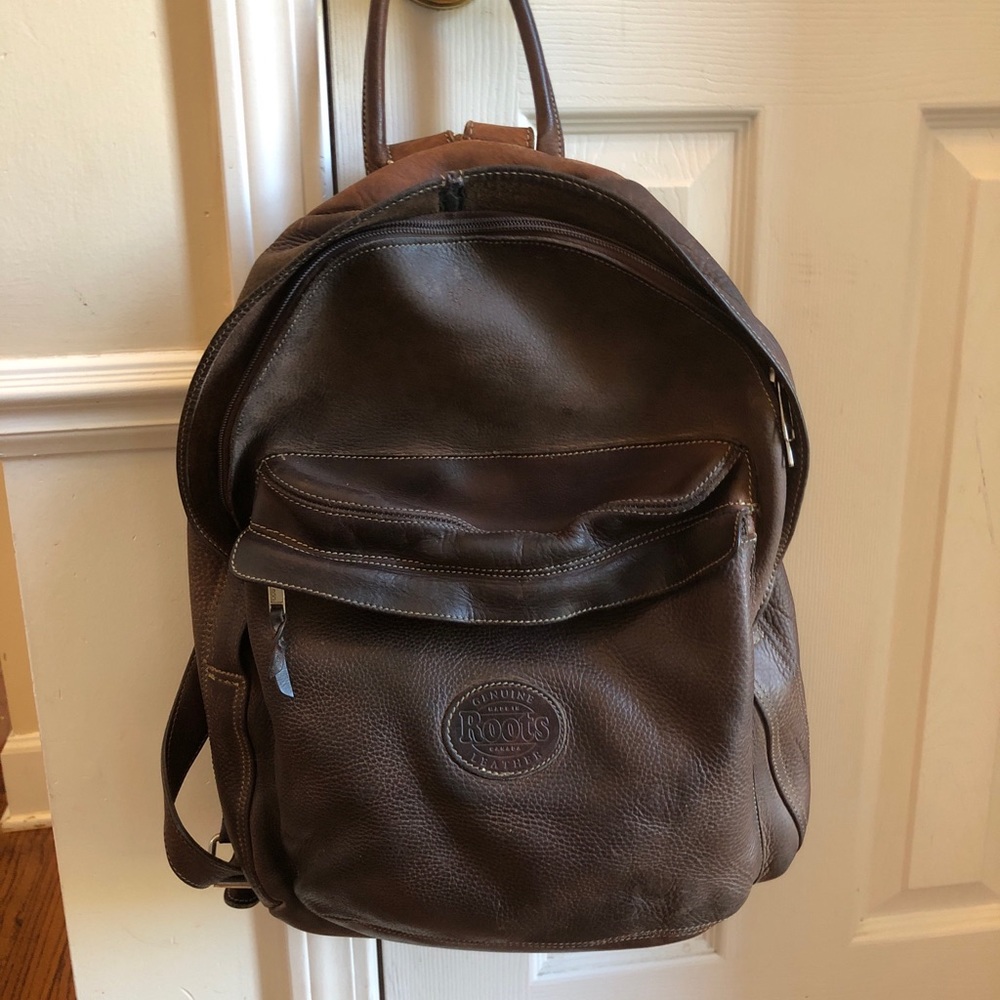 Roots Canada Vintage brown leather backpack